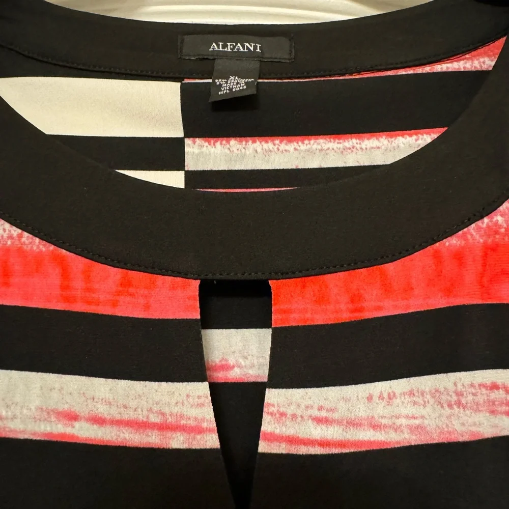 Alafani dress- size xl. Black/white/orange stripe.